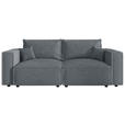 SCHLAFSOFA Cord Grau  inkl. Zierkissen, Bettkasten, Schlaffunktion  - Schwarz/Grau, MODERN, Kunststoff/Textil (250/68/104cm) - Xora