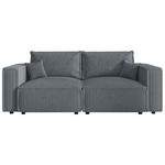 SCHLAFSOFA Cord Grau  inkl. Zierkissen, Bettkasten, Schlaffunktion  - Schwarz/Grau, MODERN, Kunststoff/Textil (250/68/104cm) - Xora