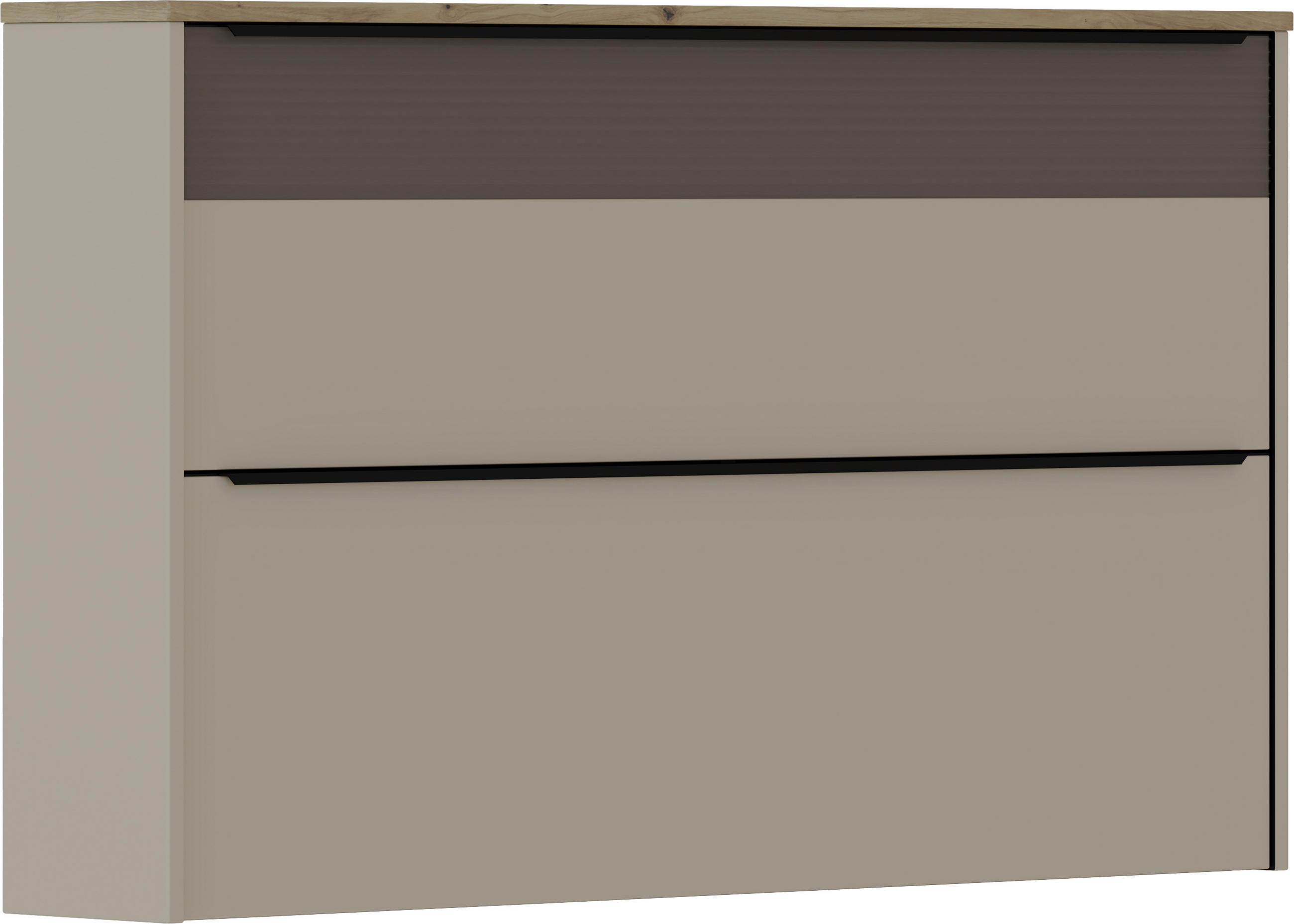 SCHUHSCHRANK 137/80/23 cm  - Taupe/Sandfarben, Design, Glas/Holzwerkstoff (137/80/23cm) - Dieter Knoll