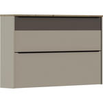 SCHUHSCHRANK 137/80/23 cm  - Taupe/Sandfarben, Design, Glas/Holzwerkstoff (137/80/23cm) - Dieter Knoll