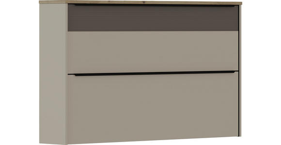 SCHUHSCHRANK 137/80/23 cm  - Taupe/Sandfarben, Design, Glas/Holzwerkstoff (137/80/23cm) - Dieter Knoll
