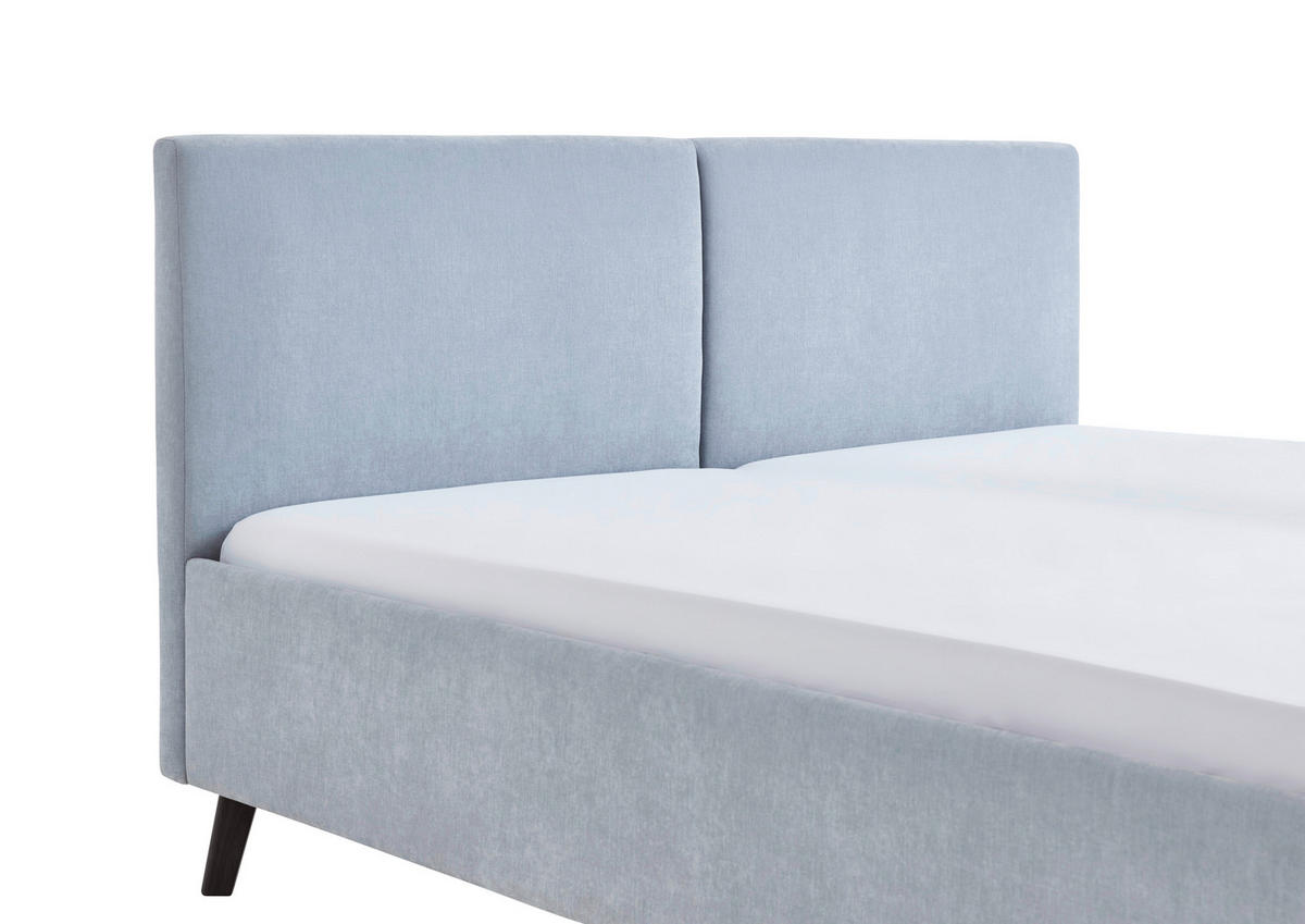 POLSTERBETT 160/200 cm  in Hellblau  - Schwarz/Hellblau, Basics, Holz/Textil (160/200cm) - Boxxx