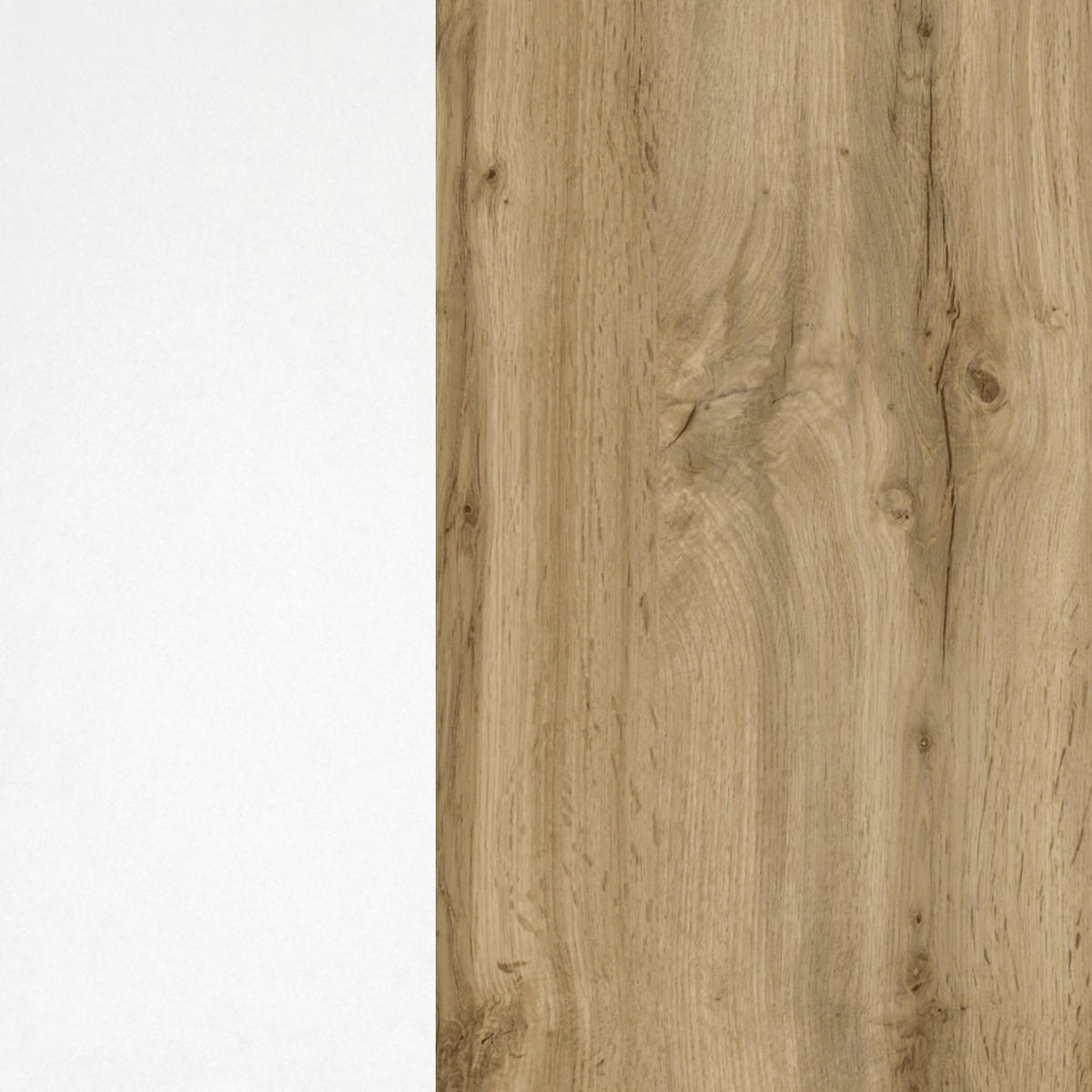 KÜCHENBLOCK 210 cm   in Weiß, Eiche Wotan  - Chromfarben/Eiche Wotan, MODERN, Holzwerkstoff/Metall (210cm) - Held