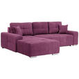 ECKSOFA in Webstoff Beere  - Beere/Silberfarben, Design, Kunststoff/Textil (194/280cm) - Carryhome