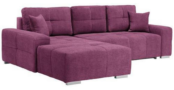 ECKSOFA in Webstoff Beere  - Beere/Silberfarben, Design, Kunststoff/Textil (194/280cm) - Carryhome