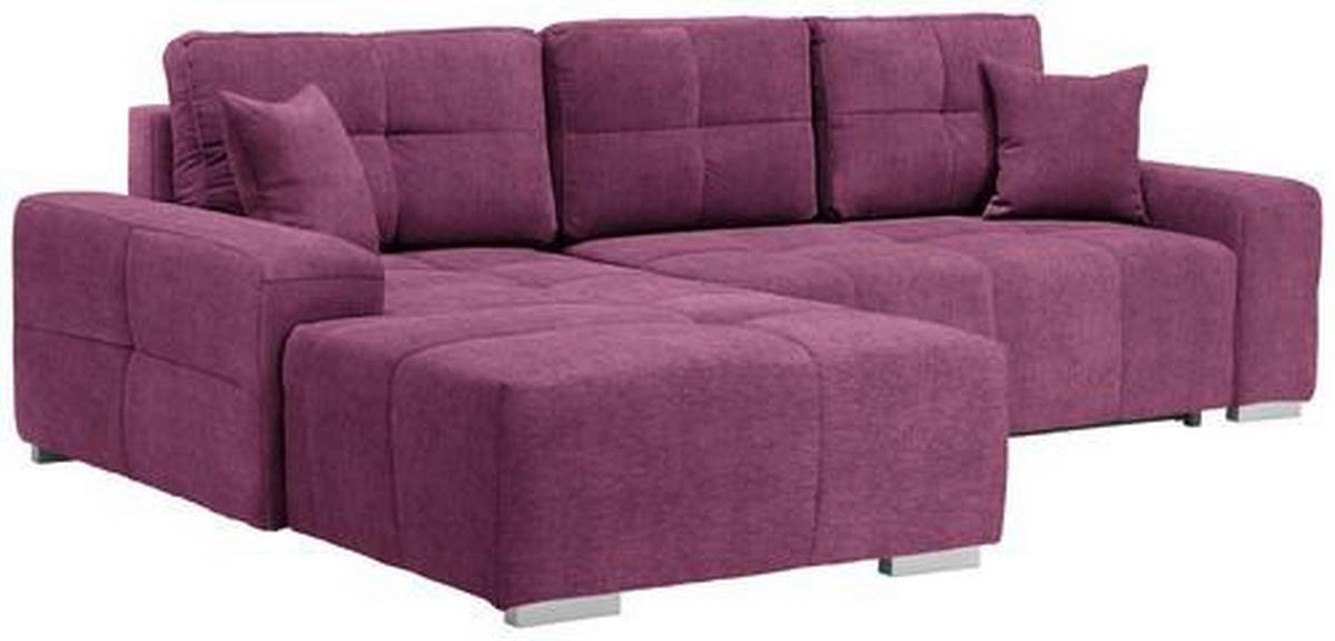 ECKSOFA in Webstoff Beere  - Beere/Silberfarben, Design, Kunststoff/Textil (194/280cm) - Carryhome