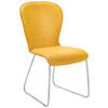 STUHL Echtleder Gelb, Edelstahlfarben  - Edelstahlfarben/Gelb, Design, Leder/Metall (48/91/61cm) - Bert Plantagie