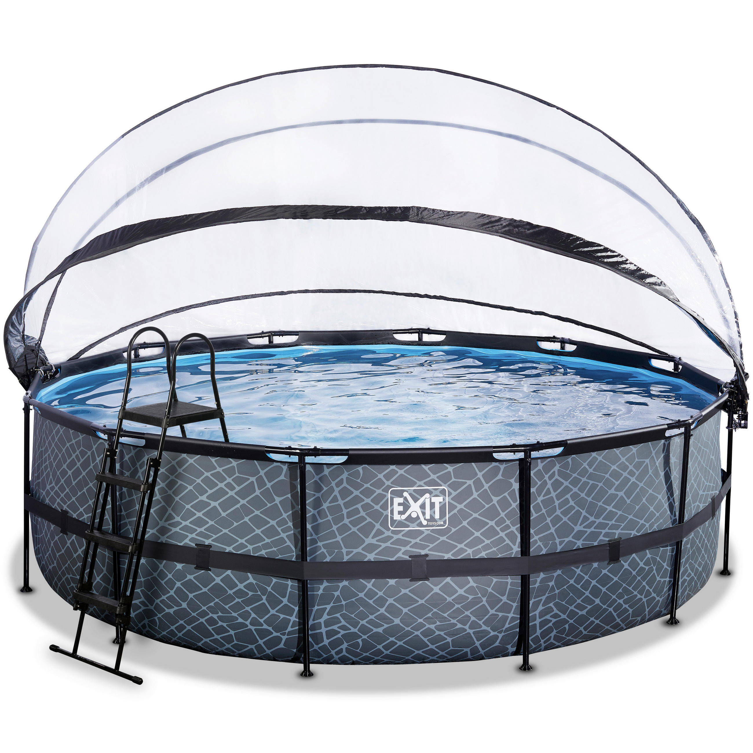 EXIT POOL STONE 488X122 488/122 cm  - Grau, KONVENTIONELL, Metall (488/122cm) - EXIT Toys
