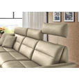 ECKSOFA in Echtleder Ecru  169/298 cm  - Ecru/Schwarz, Design, Leder/Metall (169/298cm) - Dieter Knoll