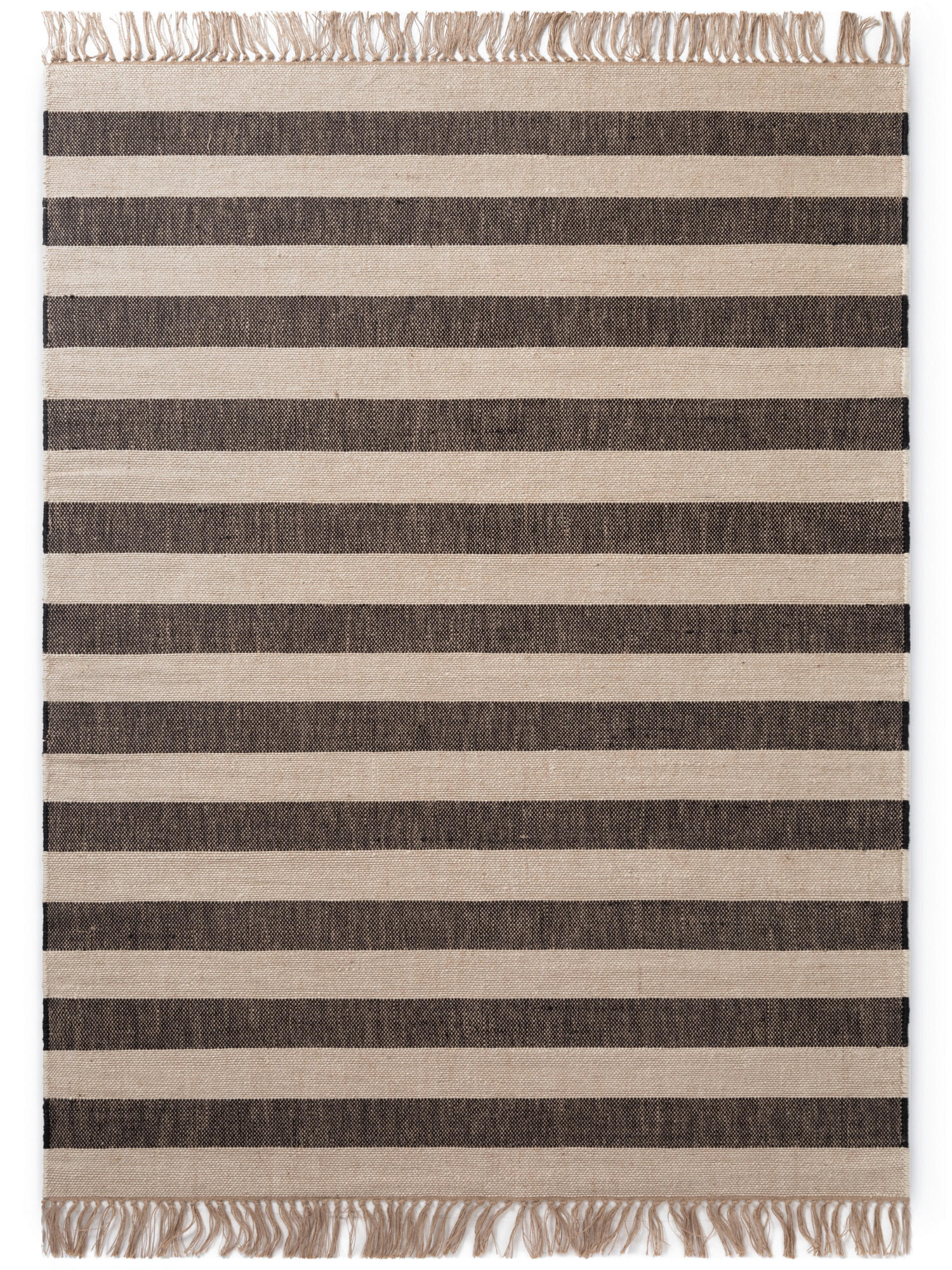 JUTETEPPICH Wohnzimmer 200/300 cm Handloom 1.0 Creme, Schwarz rechteckig  - Creme/Schwarz, Basics, Textil (200/300cm) - Hanse Home