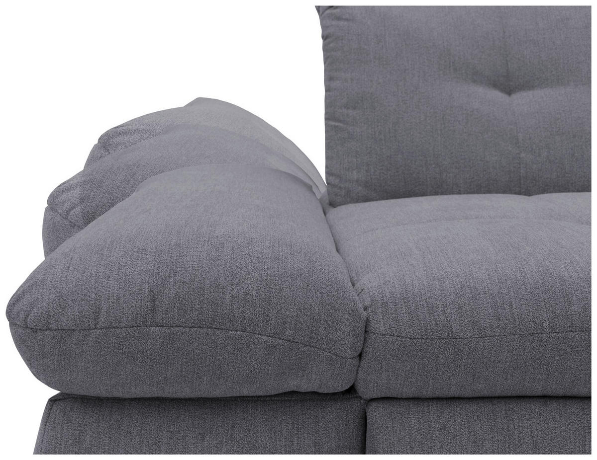 ECKSOFA Dunkelgrau Mikrofaser  - Chromfarben/Dunkelgrau, KONVENTIONELL, Textil/Metall (300/172cm) - MID.YOU