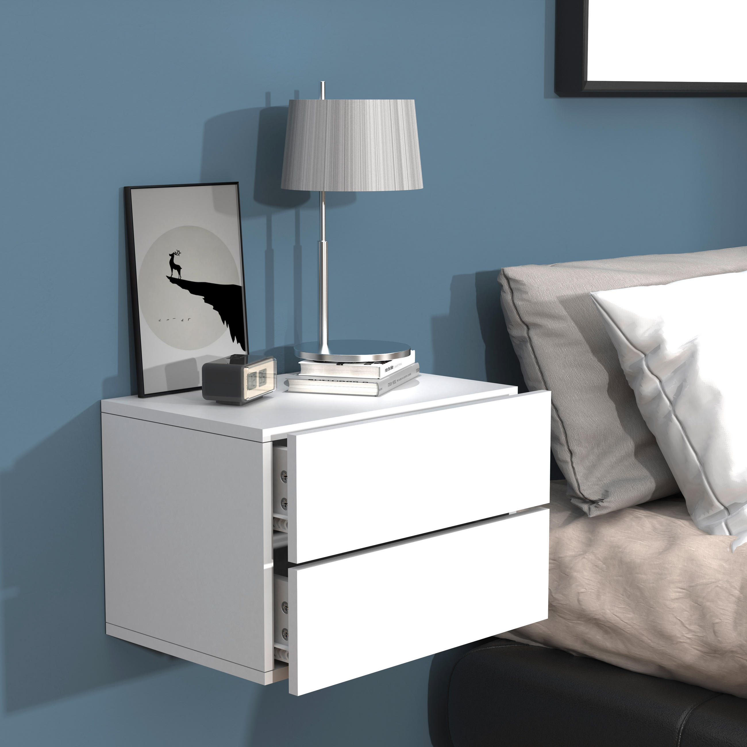 NACHTSCHRANK 45/30/32 cm  - Weiß, MODERN, Holzwerkstoff (45/30/32cm) - MID.YOU