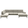 WOHNLANDSCHAFT in Velours Platinfarben  - Platinfarben/Schwarz, Design, Textil/Metall (208/344/180cm) - Dieter Knoll