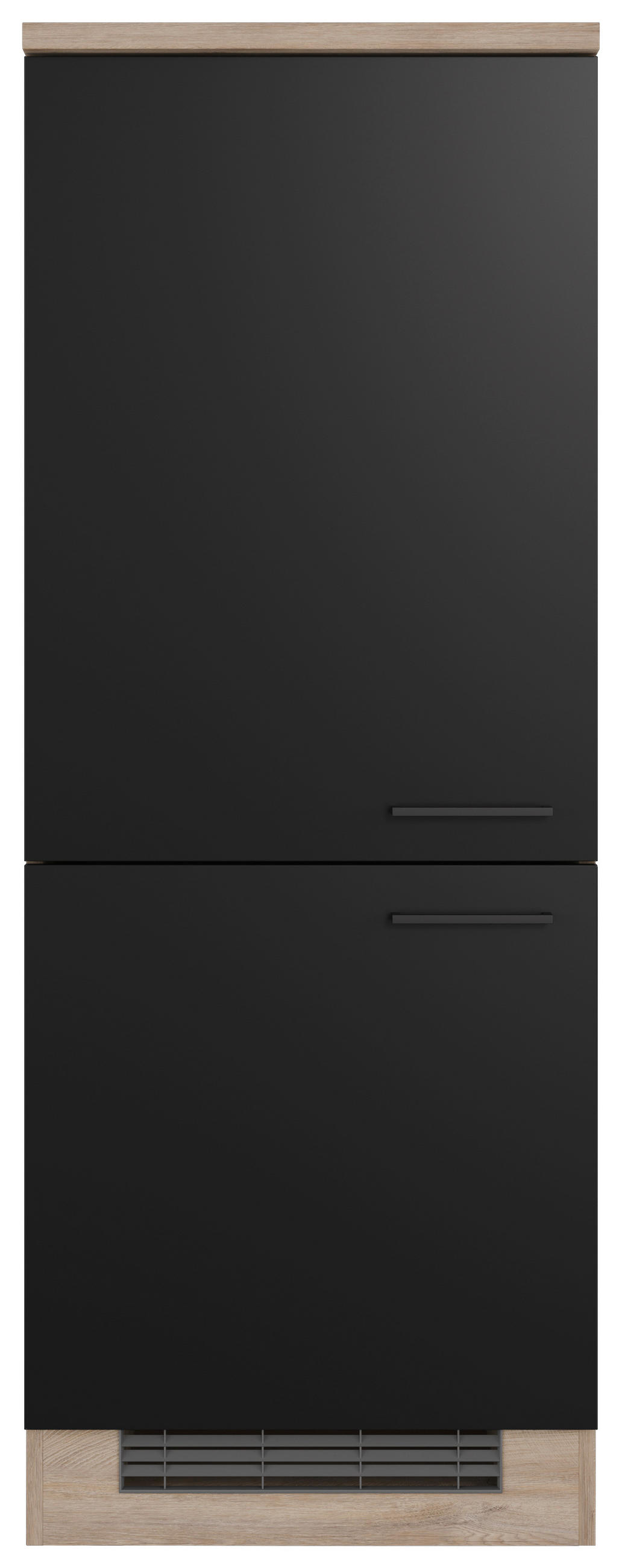 GERÄTEUMBAUSCHRANK 60/160,6/60 cm  in Schwarz, Eichefarben  - Eichefarben/Schwarz, KONVENTIONELL, Holzwerkstoff/Metall (60/160,6/60cm) - FlexWell