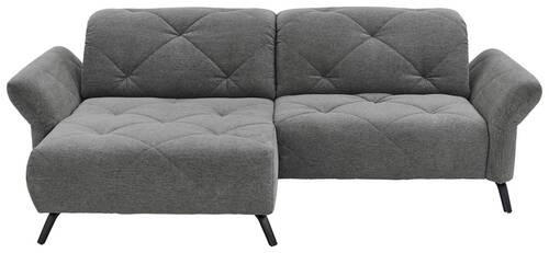 ECKSOFA Anthrazit Webstoff  - Anthrazit/Schwarz, Design, Textil/Metall (173/244cm) - Moderano