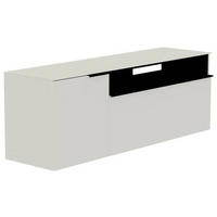 LOWBOARD  in 160/56/45 cm  - Weiss/Schwarz, Design, Glas/Holzwerkstoff (160/56/45cm) - Moderano