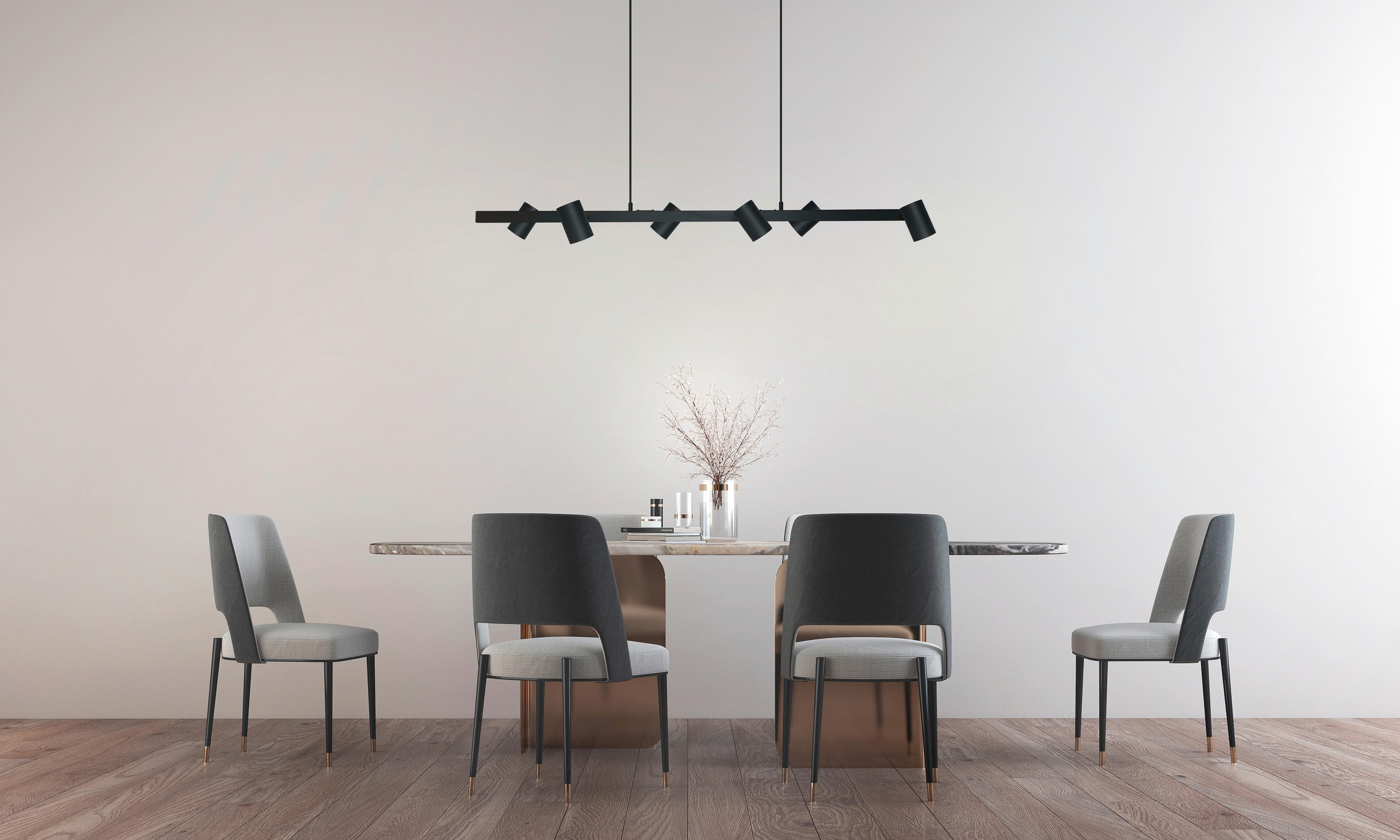 HÄNGELEUCHTE Snow 115/45/150 cm   - Schwarz, Design, Metall (115/45/150cm)