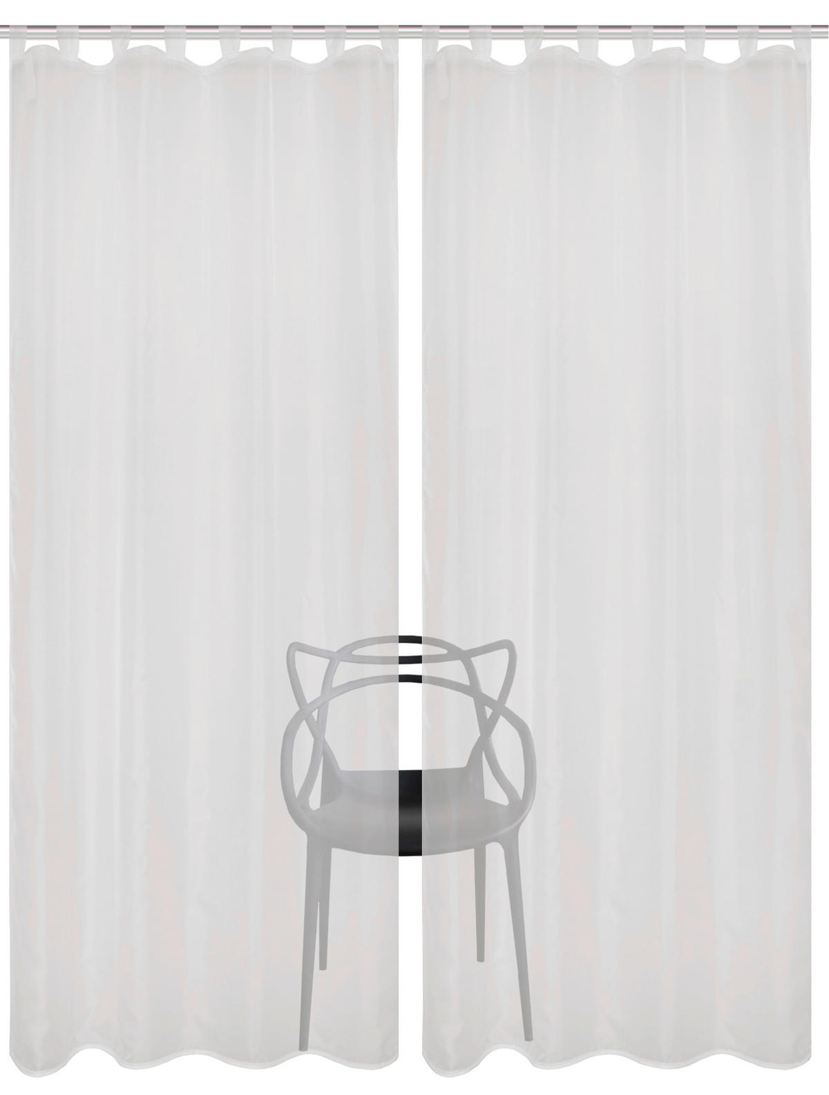 SCHLAUFENSCHAL  transparent   135/245 cm 2 Stück  - Grau Hochglanz, Basics, Textil (135/245cm)