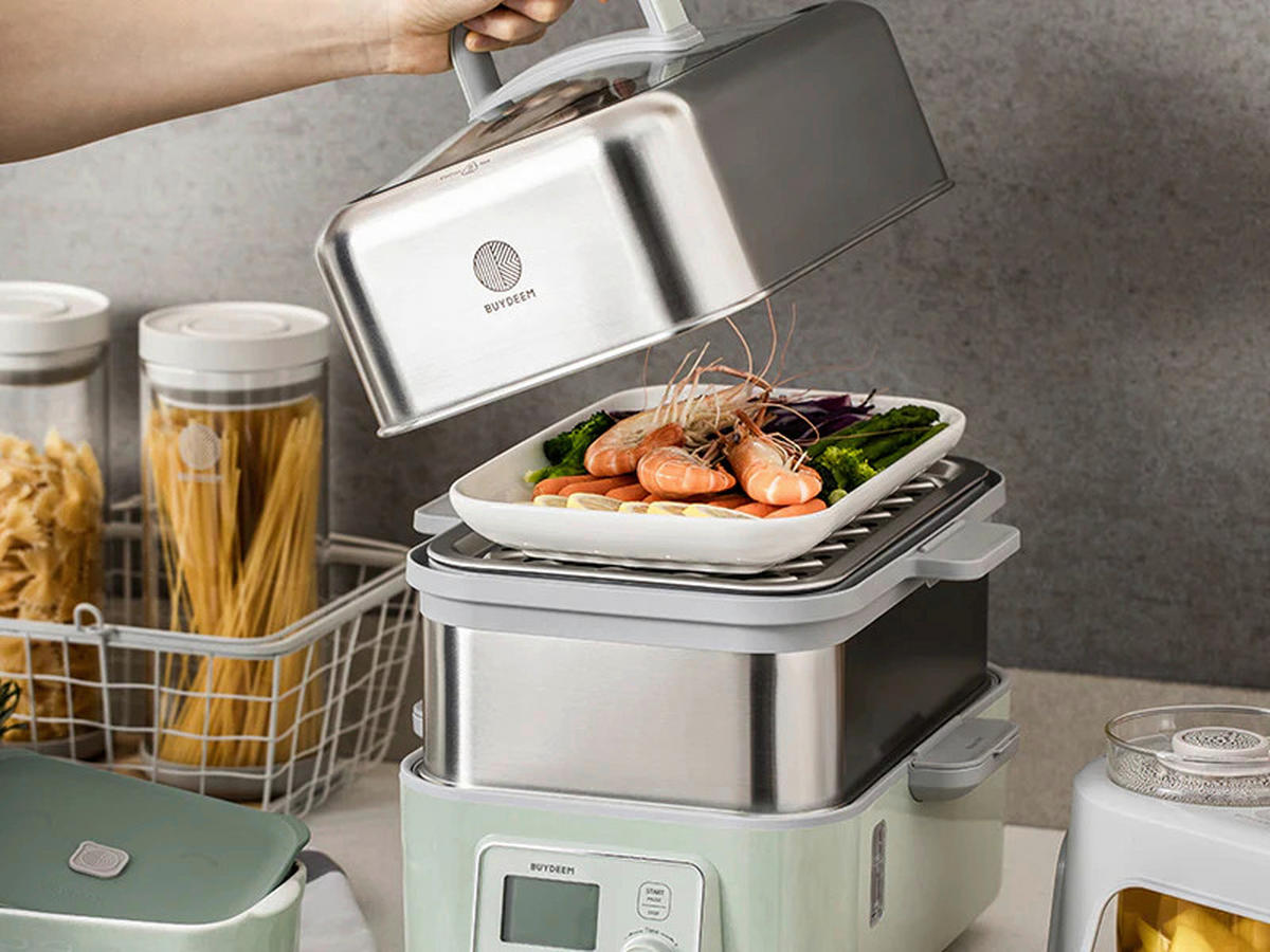 Gőzpároló, pároló edény  - pasztellzöld, Basics, fém (30/26/27cm) - BUYDEEM