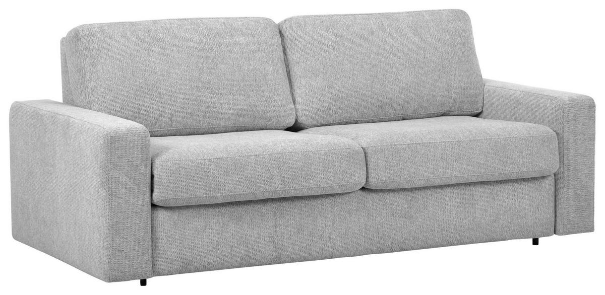 SCHLAFSOFA Flachgewebe Silberfarben  - Silberfarben/Schwarz, MODERN, Kunststoff/Textil (195/80/100cm) - Carryhome