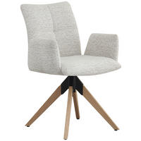 ARMLEHNSTUHL  in Eisen Struktur  - Eichefarben/Beige, Design, Holz/Textil (58/85/64cm) - Carryhome