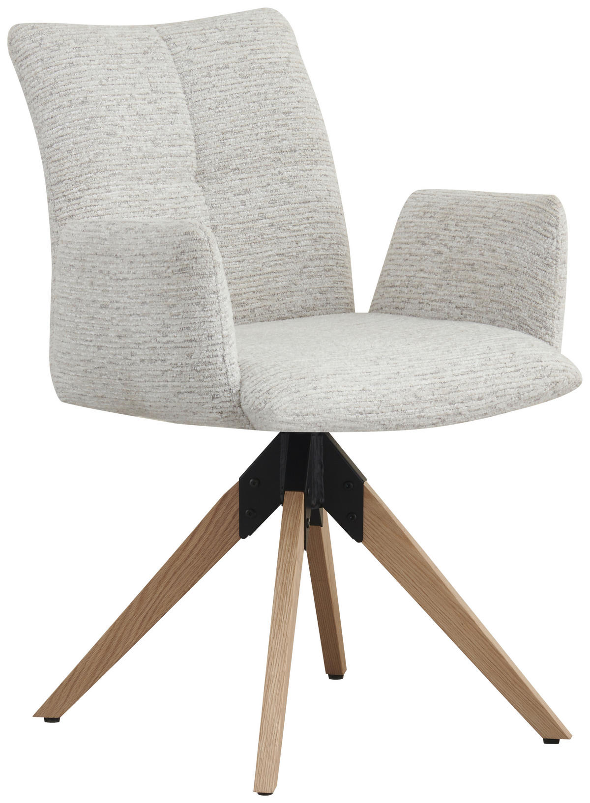ARMLEHNSTUHL  in Eisen Struktur  - Eichefarben/Beige, Design, Holz/Textil (58/85/64cm) - Carryhome