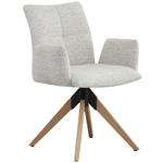 ARMLEHNSTUHL  Stoffauswahl, Sitzfläche 180° drehbar Struktur  - Eichefarben/Beige, Design, Holz/Textil (58/85/64cm) - Carryhome