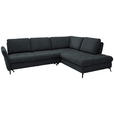 ECKSOFA in Struktur Anthrazit  - Anthrazit/Schwarz, Natur, Textil/Metall (288/233cm) - Valnatura