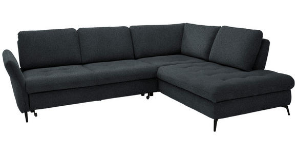 ECKSOFA in Struktur Anthrazit  - Anthrazit/Schwarz, Natur, Textil/Metall (288/233cm) - Valnatura