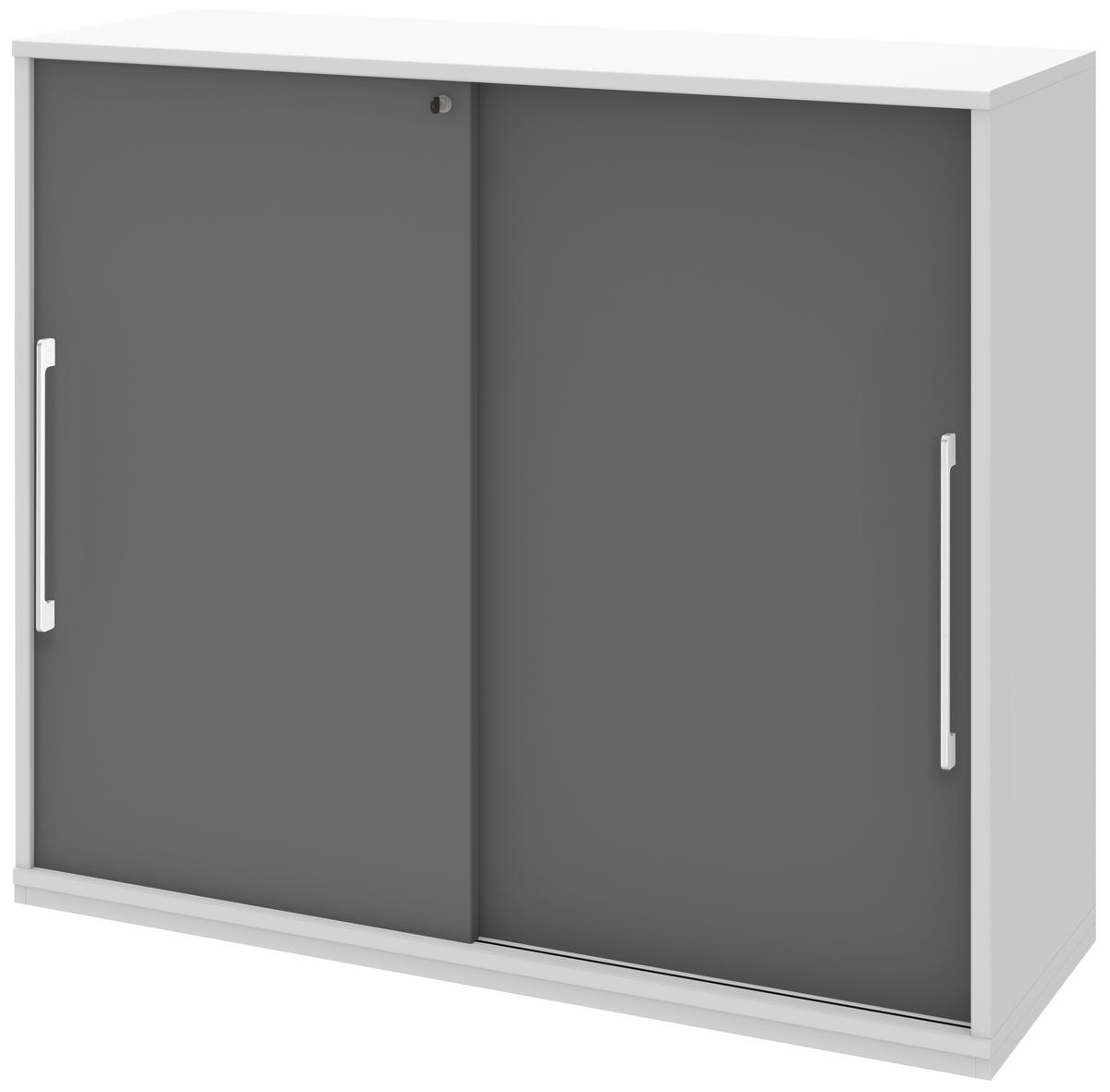 AKTENSCHRANK 120/111,7/43 cm  - Anthrazit/Weiß, Design, Holzwerkstoff (120/111,7/43cm)