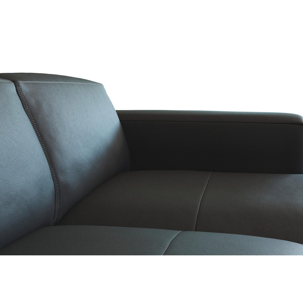 Thumbnail - Livetastic Ecksofa, Schwarz, Leder, Echtleder, Birke, vollmassiv, 3-Sitzer, Ottomane rechts, L-Form, 251x171 cm, FSC Mix...
