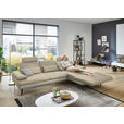 ECKSOFA in Echtleder Creme, Naturfarben  310/180 cm  - Creme/Schwarz, Design, Leder/Metall (310/180cm) - Dieter Knoll
