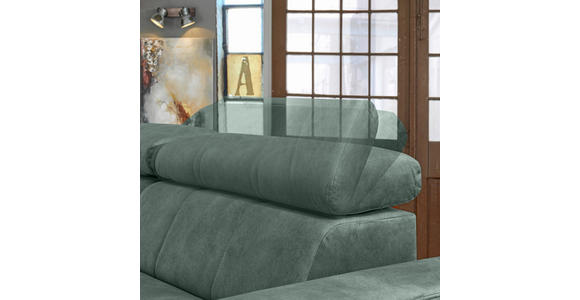ECKSOFA Mintgrün Velours - Schwarz/Mintgrün, Design, Textil/Metall (181/267cm) - Carryhome