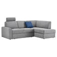 ECKSOFA  in Webstoff Grau  224/165 cm  - Schwarz/Grau, KONVENTIONELL, Kunststoff/Textil (224/165cm) - Xora