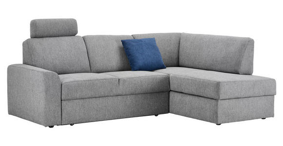 ECKSOFA  in Webstoff Grau  224/165 cm  - Schwarz/Grau, KONVENTIONELL, Kunststoff/Textil (224/165cm) - Xora