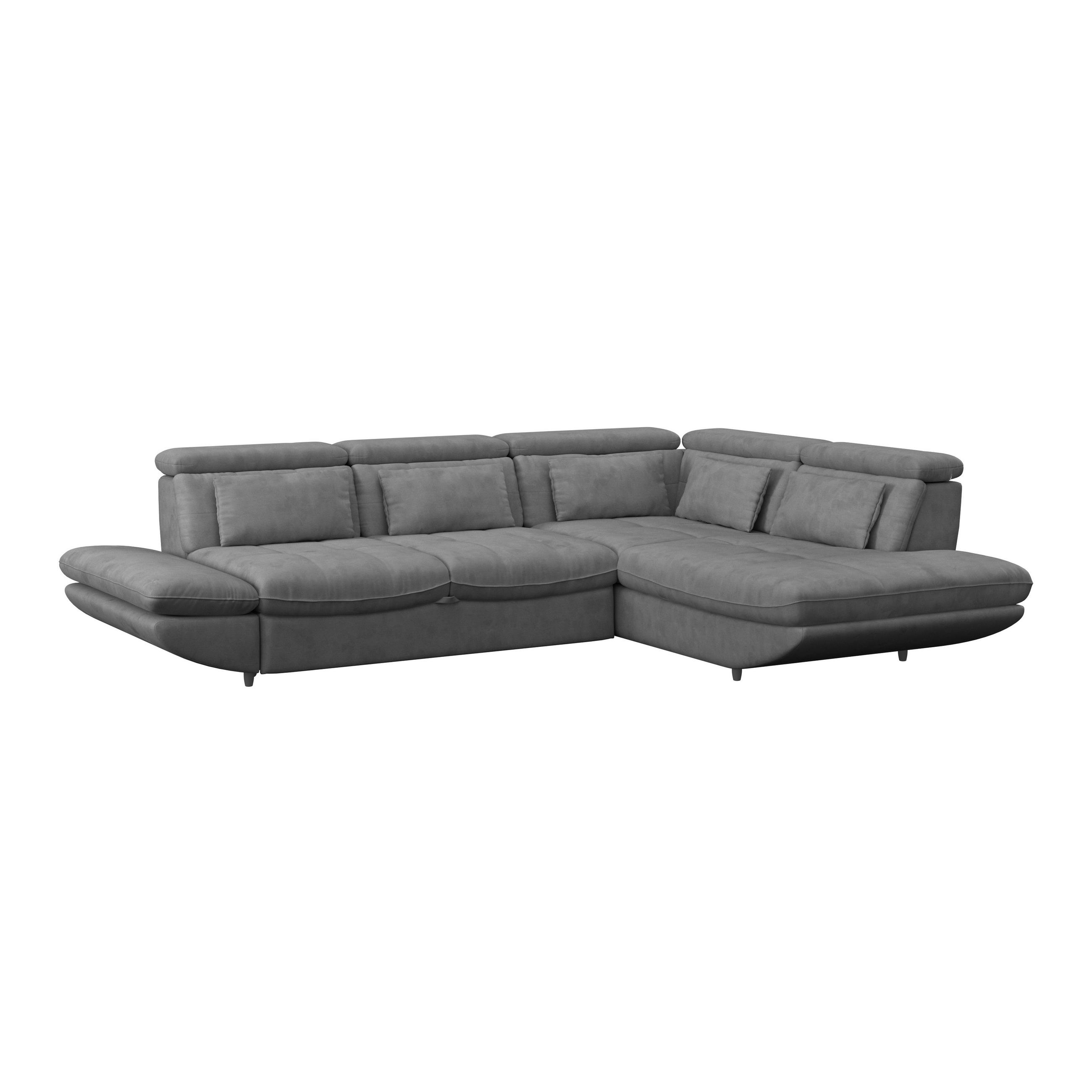 WOHNLANDSCHAFT in Webstoff Dunkelgrau  - Dunkelgrau/Schwarz, Modern, Kunststoff/Textil (233/311cm) - MID.YOU