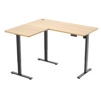ECKSCHREIBTISCH  Schwarz, Eichefarben höhenverstellbar  - Eichefarben/Schwarz, Modern, Holzwerkstoff/Metall (160/74,5/119/140cm) - MID.YOU