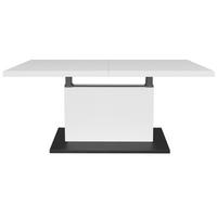 COUCHTISCH Lift Couchtisch rechteckig Schwarz, Weiß  - Schwarz/Weiß, Design, Holzwerkstoff/Metall (120-160/56-75/70cm) - MID.YOU