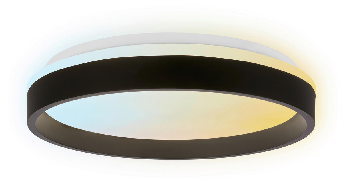 LED-DECKENLEUCHTE Aurie Glow 39/8 cm   - Schwarz, KONVENTIONELL, Kunststoff (39/8cm) - Briloner
