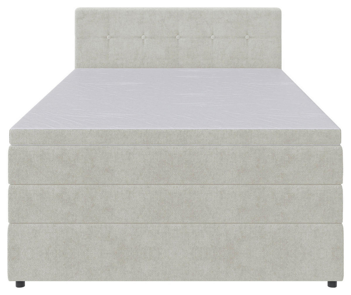 BOXSPRINGBETT 140/200 cm  in Creme  - Creme/Schwarz, Konventionell, Kunststoff/Textil (140/200cm) - Carryhome