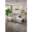 ECKSOFA inkl. Funktionen Weiß Samt  - Weiß, Natur, Holz/Textil (206/261cm) - Venda