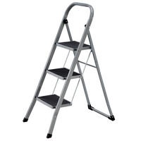 KLAPPTRITTLEITER - Grau, Basics, Metall (46,5/105/74,5cm)