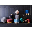 HOCKER in Textil, Metall Grau, Chromfarben  - Chromfarben/Grau, Trend, Textil/Metall (35/42/35cm) - Xora