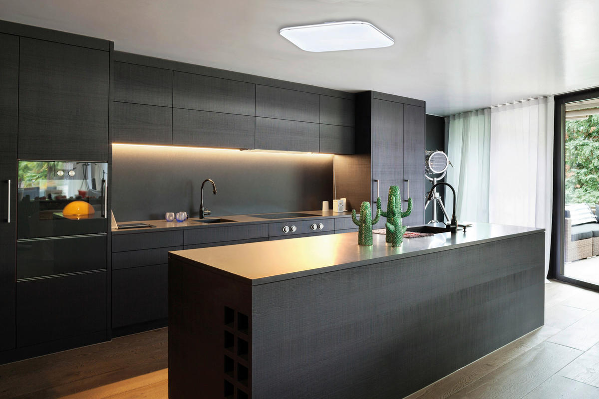 LED-DECKENLEUCHTE Porto   - Chromfarben/Weiß Hochglanz, KONVENTIONELL, Glas (34/34cm) - Fischer & Honsel