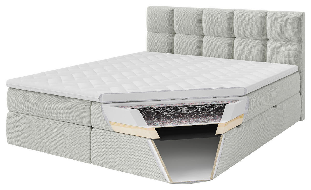 BOXBETT 200/200 cm  in Grau  - Schwarz/Grau, Modern, Holz/Holzwerkstoff (200/200cm) - MID.YOU