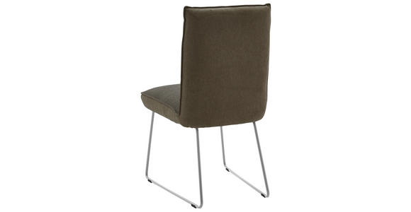 STUHL in Stahl Flachgewebe Metall, Textil - Edelstahlfarben/Dunkelbraun, Design, Textil/Metall (49/93/59cm) - Dieter Knoll