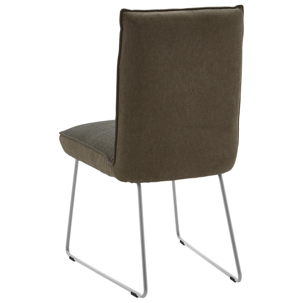 Thumbnail - Dieter Knoll Stuhl, Braun, Edelstahl, Dunkelbraun, Metall, Textil, Kufe, 49x93x59 cm, Beinauswahl, Lederauswahl, Stoffau...