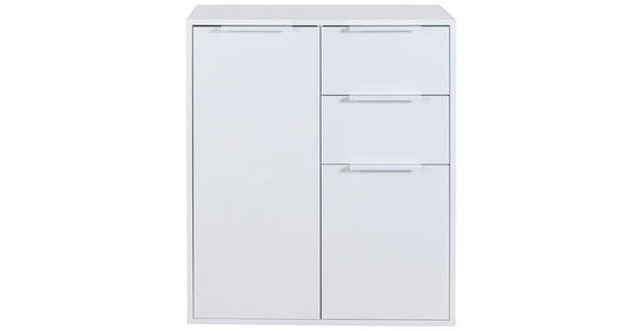 KOMMODE , 72/87/35,3 cm, 2 Schublade(n)  - Weiß Hochglanz/Schwarz, Design, Holzwerkstoff/Kunststoff (72/87/35,3cm) - Carryhome