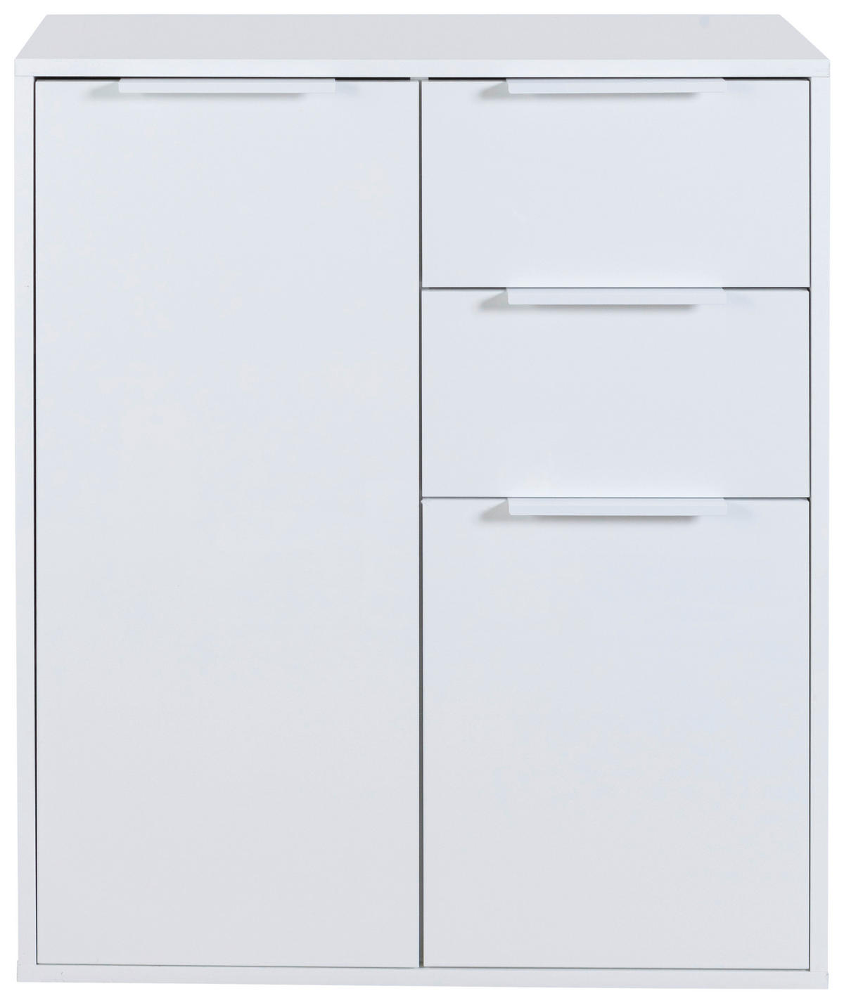 KOMODA, bela, visoki sijaj  - črna/bela, Design, kovina/umetna masa (72/87/35,3cm) - Carryhome