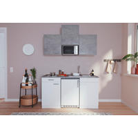 MINIKÜCHE 150 cm   in Grau, Weiß  - Alufarben/Weiß, KONVENTIONELL, Holzwerkstoff/Kunststoff (150cm) - Respekta